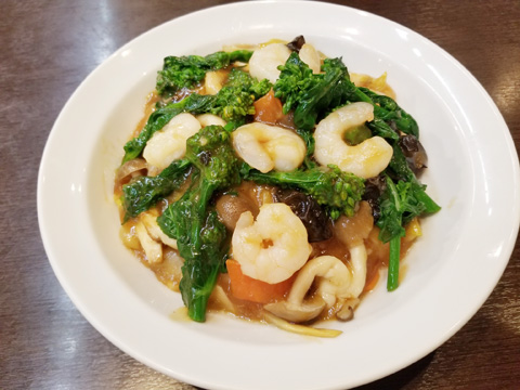 エビと菜の花のあんかけチャーハン